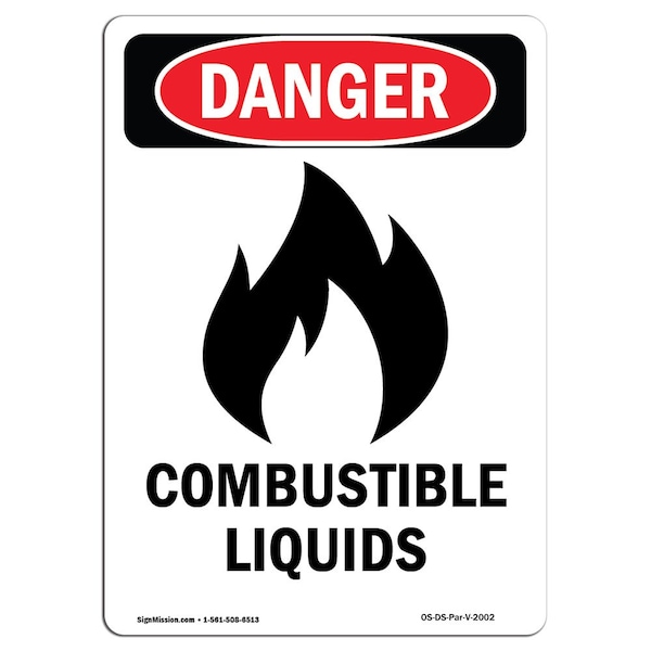 Safety Sign, OSHA Danger, 5" Height, Portrait, D-35-V-2002-10PK
